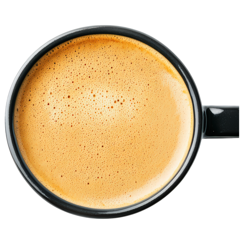 cup of hot coffee with frothy milk art, inviting warmth and comfort in every sip. png