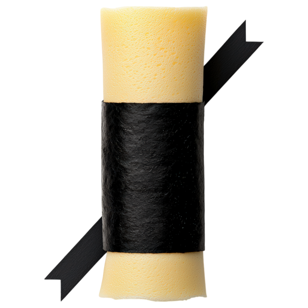 A yellow and black object with a black band around it png