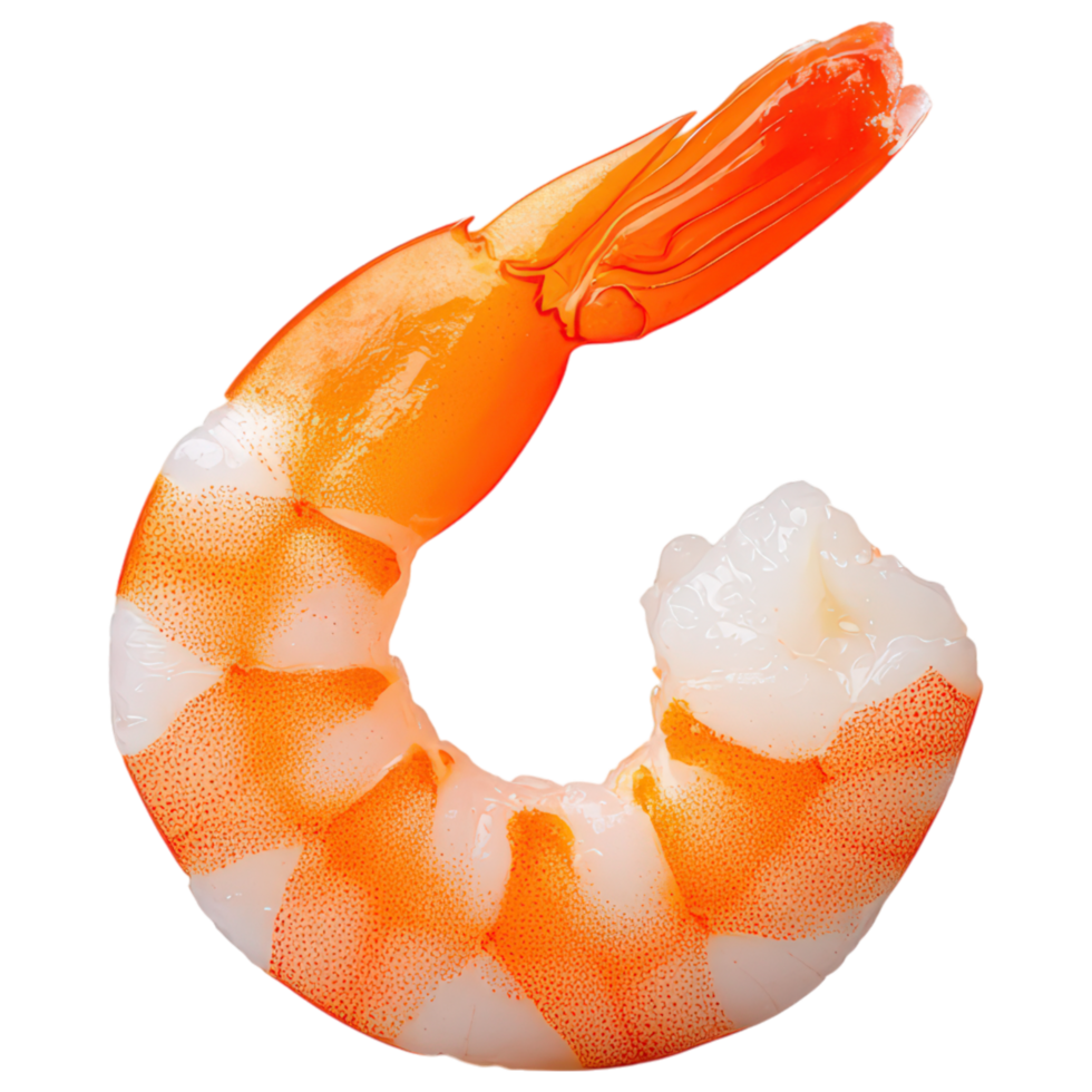 A shrimp tail with orange and white stripes png