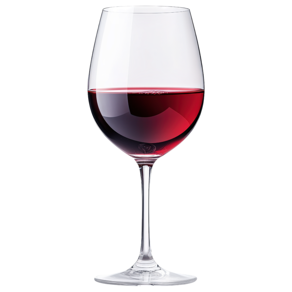 Free Isolated Food and Beverage on Transparent Background beautiful glass of red wine, showcasing its rich color and clarity, perfect for any png