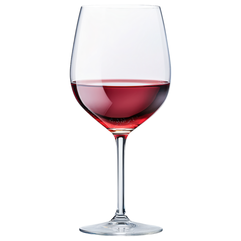 Free Isolated Food and Beverage on Transparent Background beautiful glass of red wine, showcasing its rich color and elegant shape, perfect for png