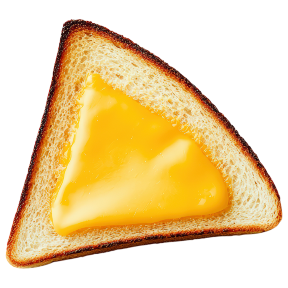 Free Isolated Food and Beverage on Transparent Background Crispy toast with melted cheese, perfect for snack or appetizer, showcasing food and png