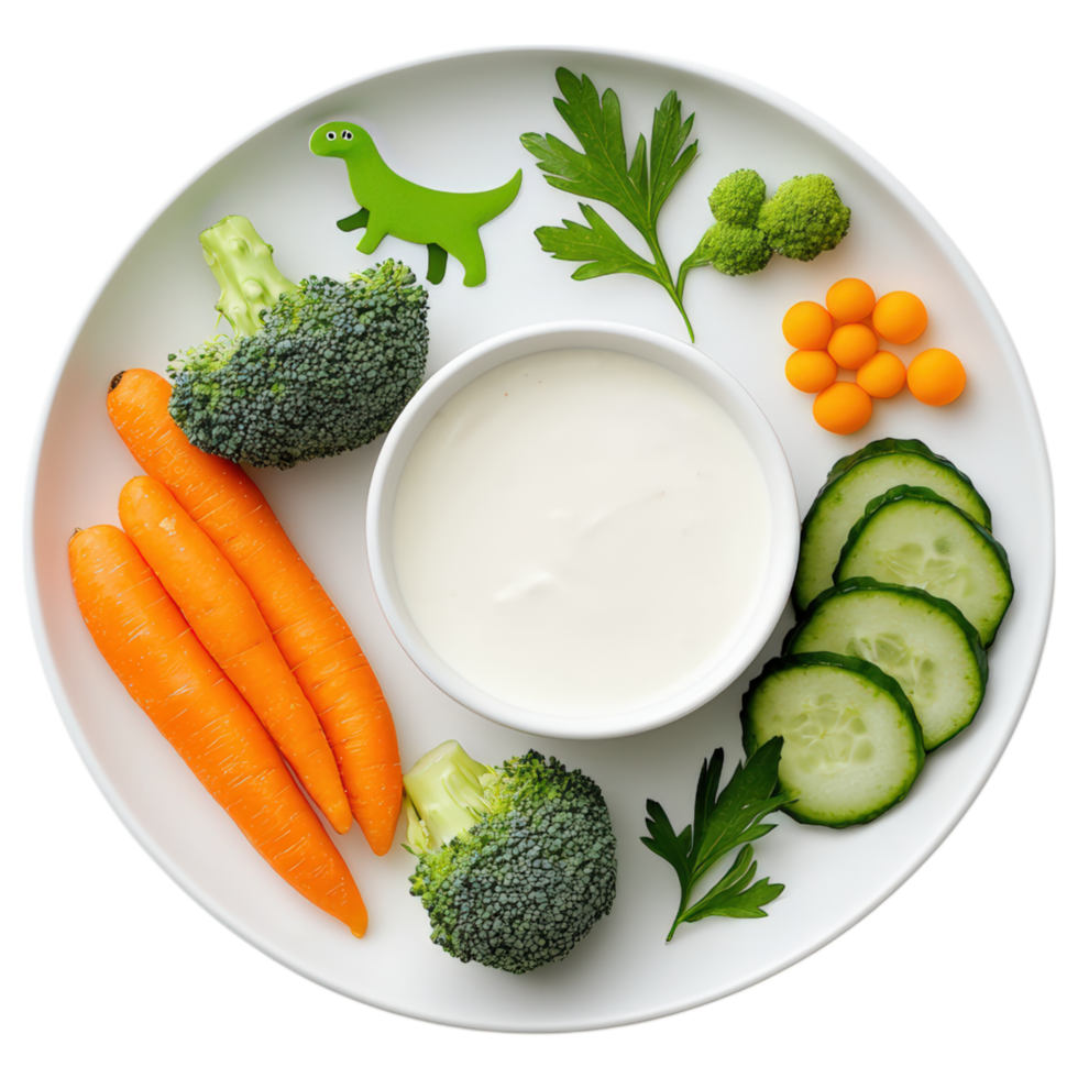 Free Isolated Food and Beverage on Transparent Background Fresh vegetables, creamy dip, and colorful garnishes create vibrant food, and beverage png