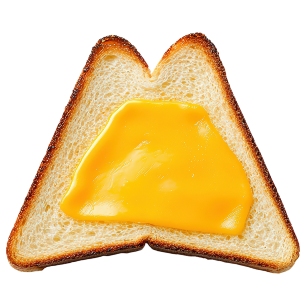 Free Isolated Food and Beverage on Transparent Background Creamy cheese on toasted bread, perfect for snack or meal, showcasing. png