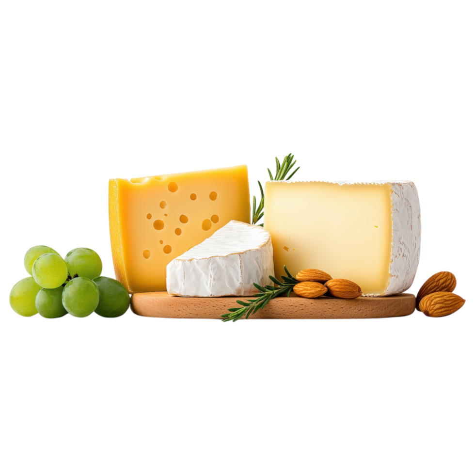 Free Isolated on Transparent Background, Delicious cheese, grapes, and nuts create perfect food and beverage pairing for any occasion png