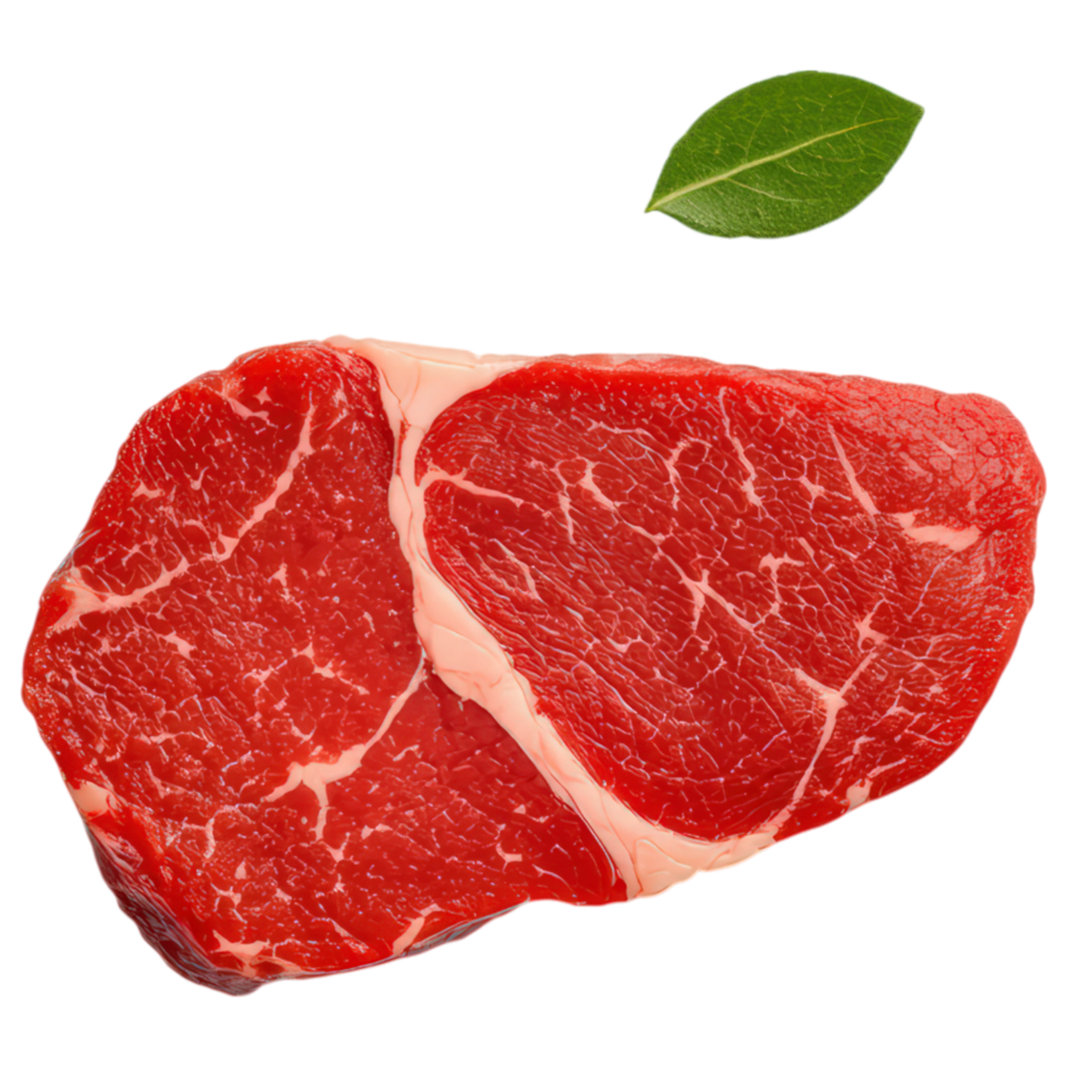 Free Isolated on Transparent Background, Fresh, raw, beef steak, with marbling, ideal for grilling, food, and beverage lovers will enjoy this cut png