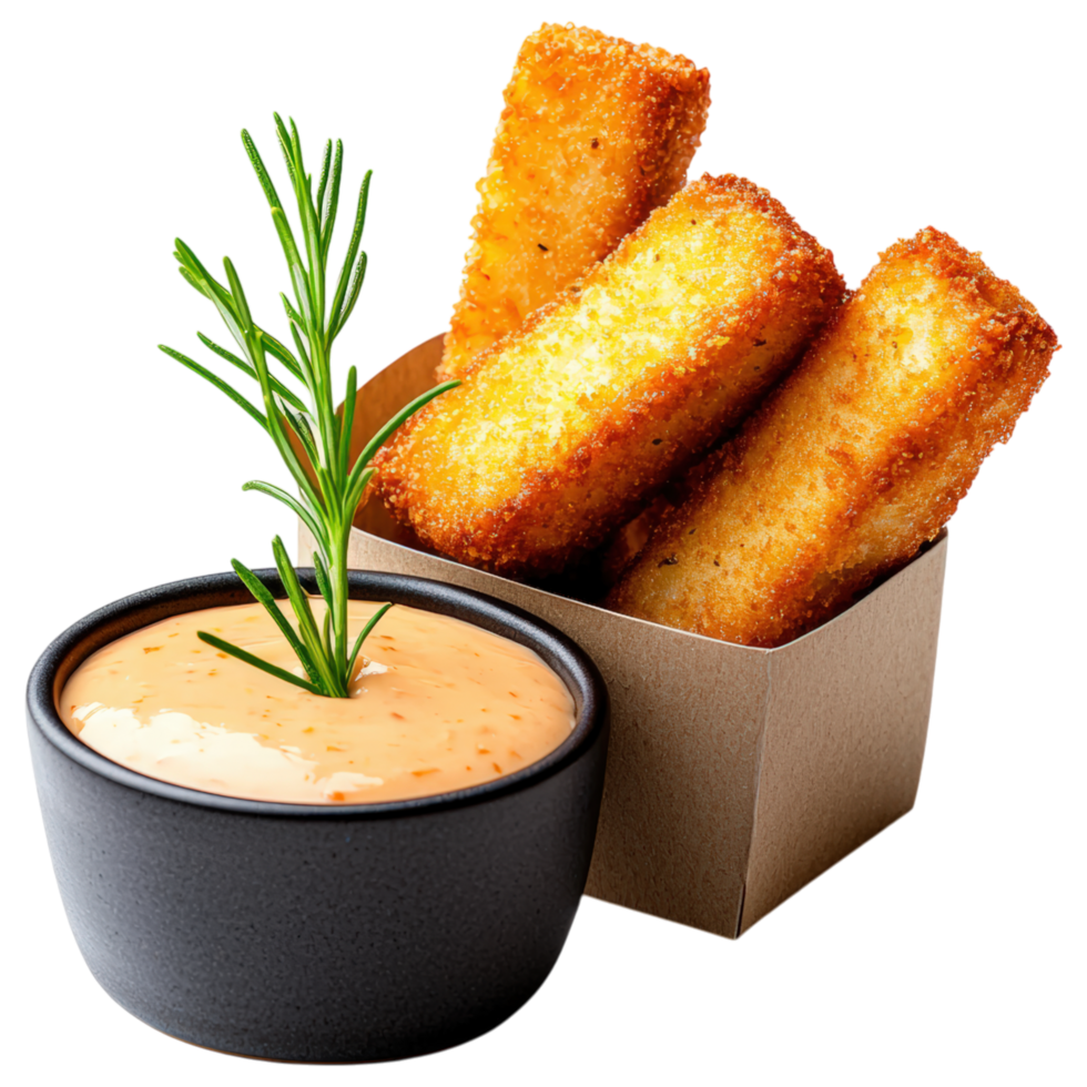 Free Isolated on Transparent Background, Crispy snacks served with creamy dip, perfect for sharing and enjoying food, and beverage moments png