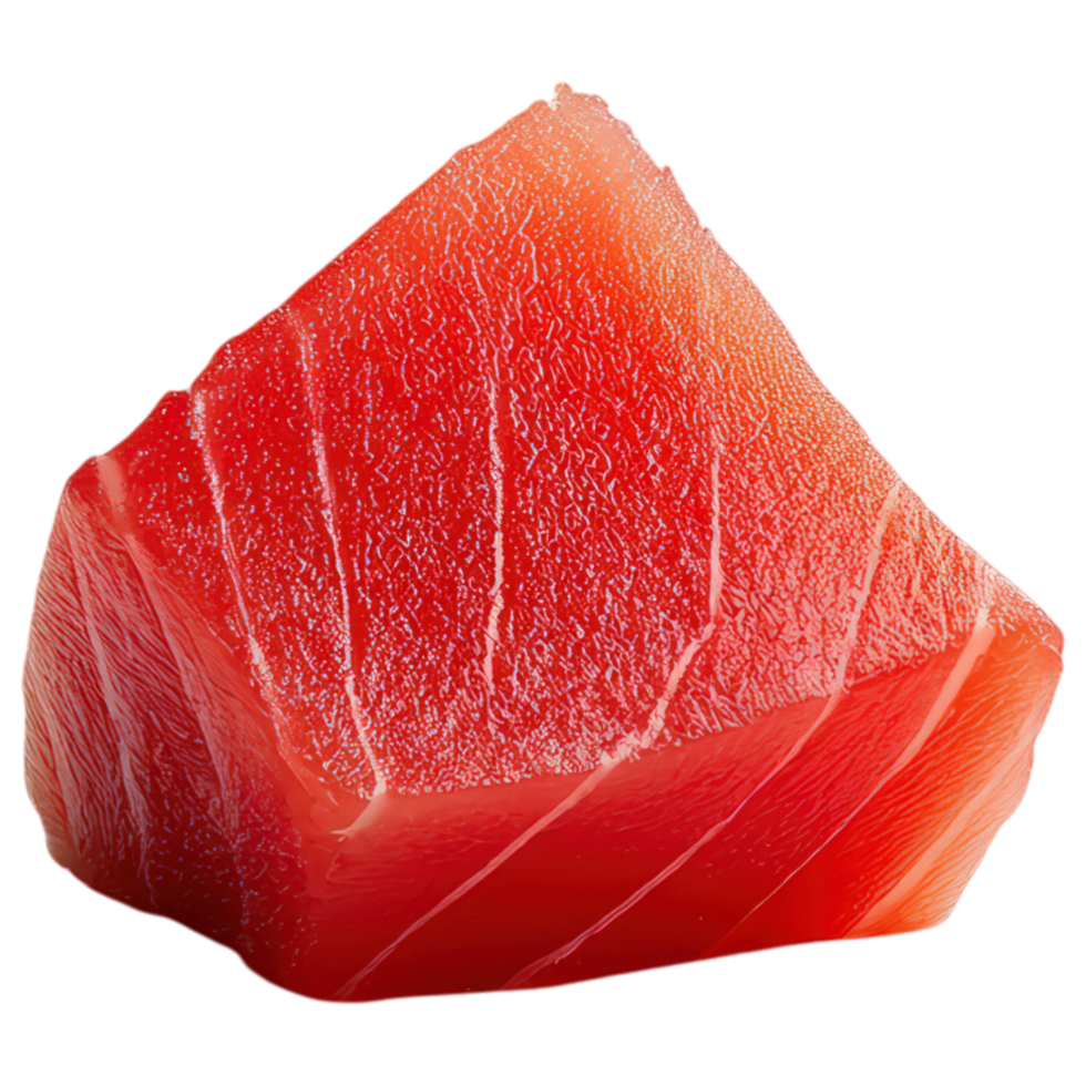Free Isolated on Transparent Background, Fresh, vibrant, and delicious food, this piece of sushi grade fish showcases beauty of seafood, food png