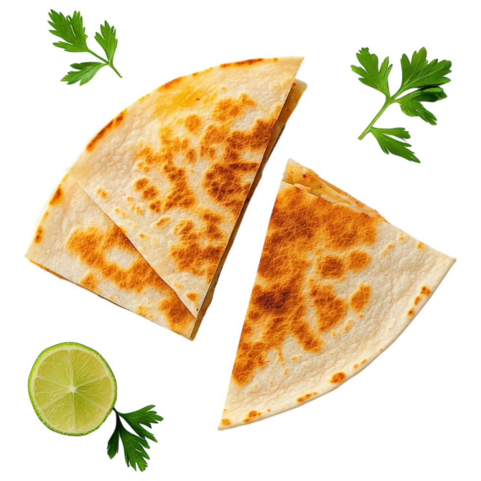 Free Isolated on Transparent Background, Crispy, golden tortillas with fresh lime and herbs, perfect for food and beverage lovers png