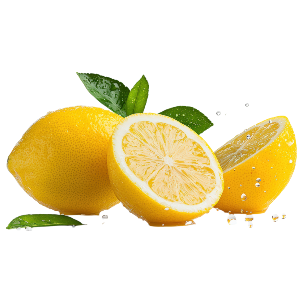 Free Isolated on Transparent Background, Fresh lemons, vibrant, juicy, and refreshing, perfect for food and beverage recipes png