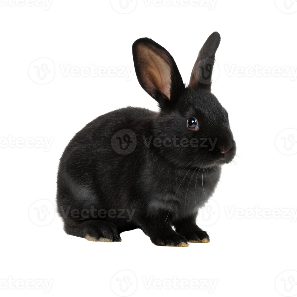 Rabbit isolated on transparent background. Cute fluffy bunny, perfect for Easter, spring themes, pet care, and wildlife designs png