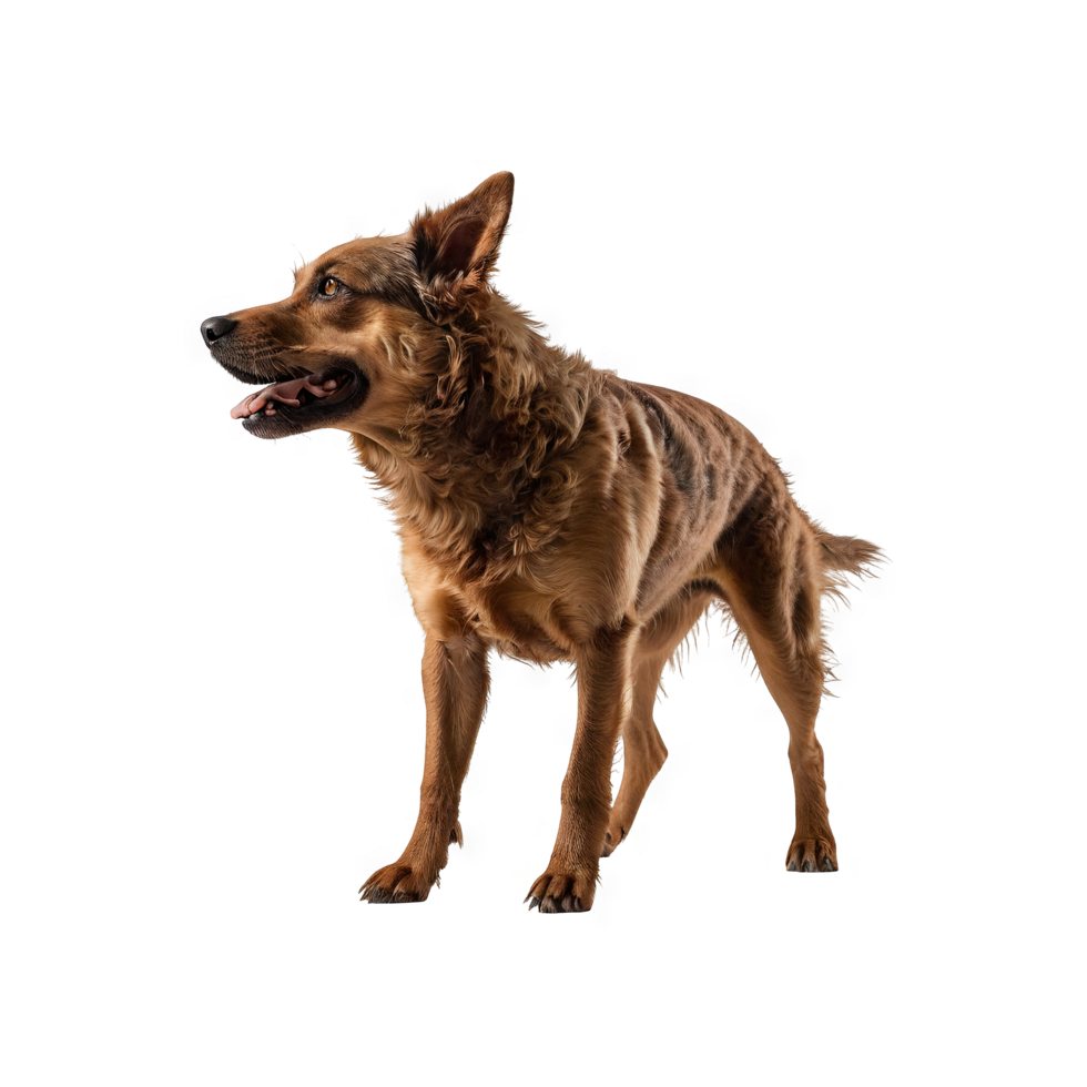 Austrian pinscher dog is brown with a sharp gaze png