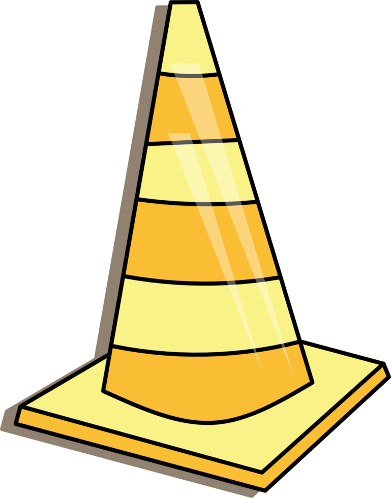 Yellow traffic cone png