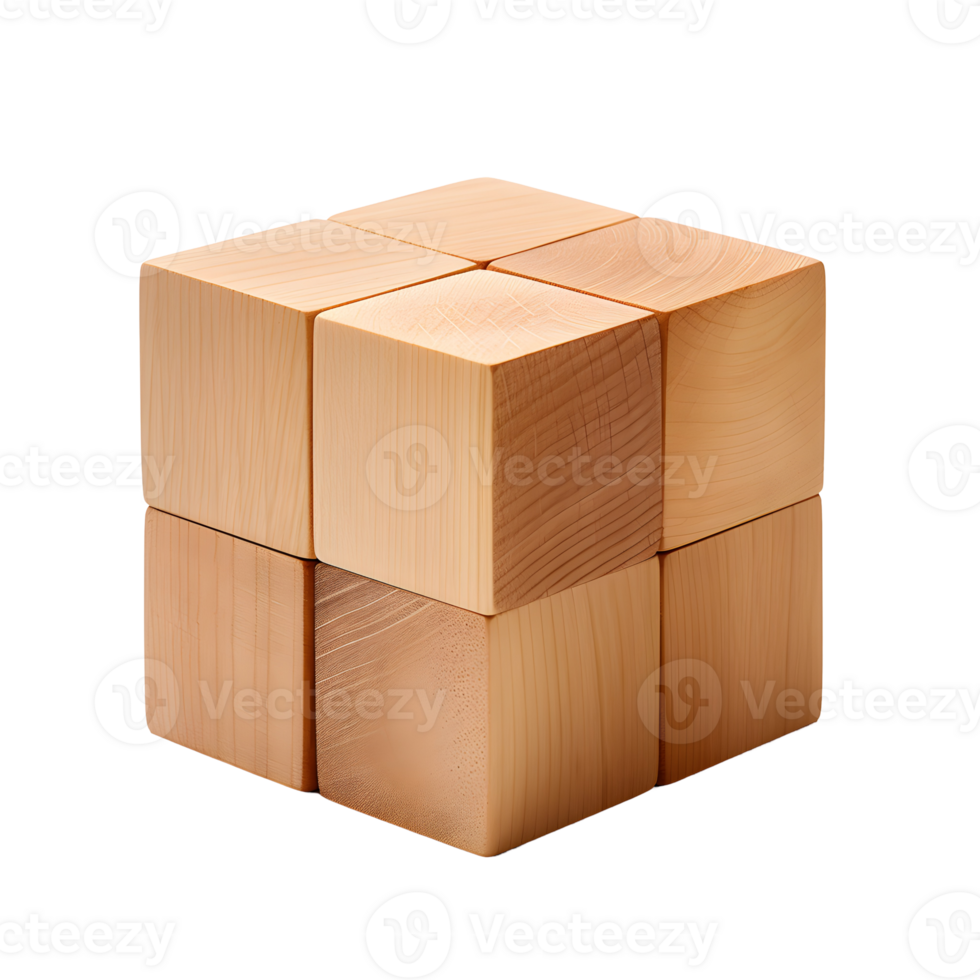 Wooden Cubes Stacked Together Isolated On A Transparent Background png