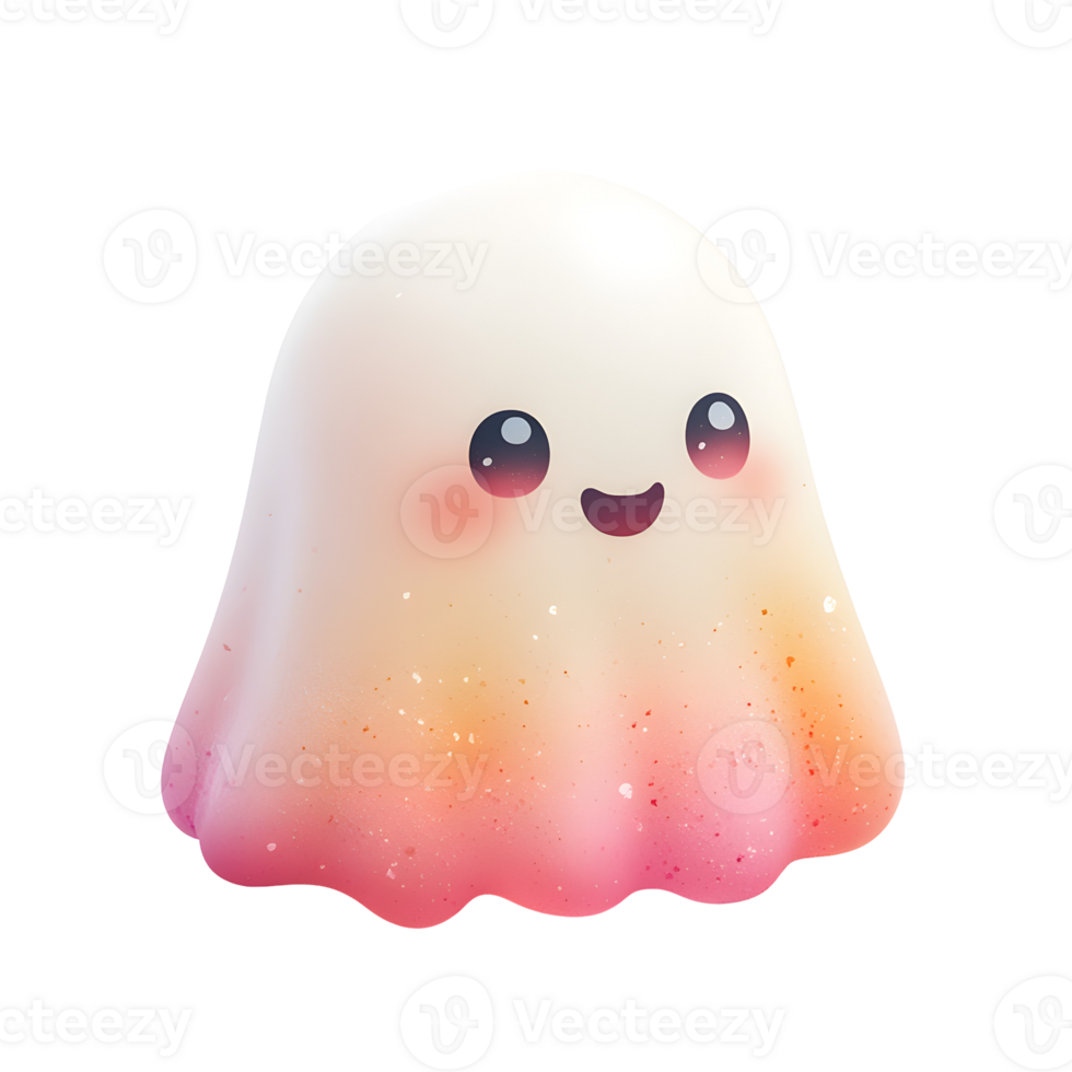 Cute Ghost Jelly Character Illustration Isolated On A Transparent Background png