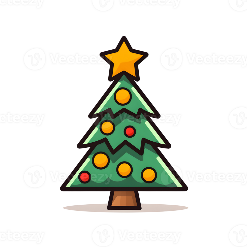 Minimalist Christmas Tree Icon Isolated On A Transparent Background png