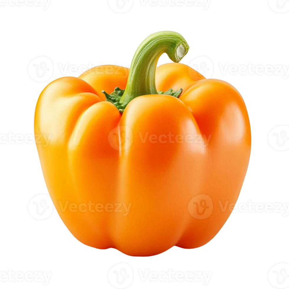 Whole Orange Bell Pepper Isolated On A Transparent Background png