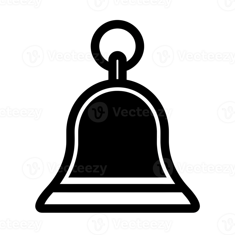 Bell Black Outline Icon on Transparent Background png