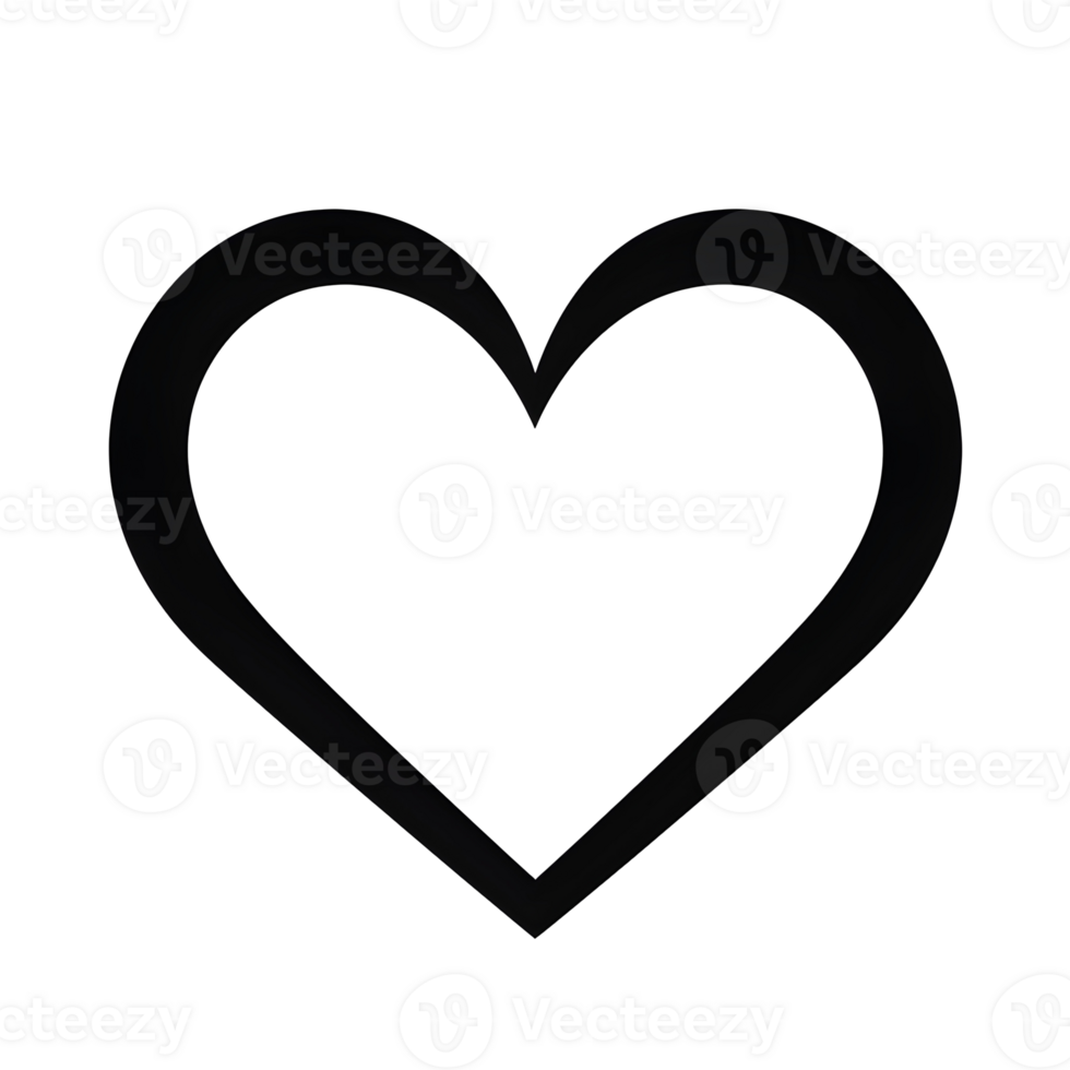 Heart Black Outline Icon on Transparent Background png