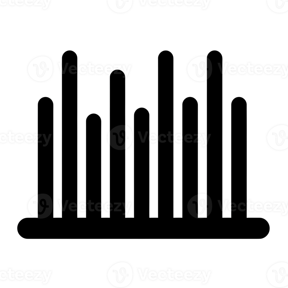 Bar Chart Black Outline Icon on Transparent Background png