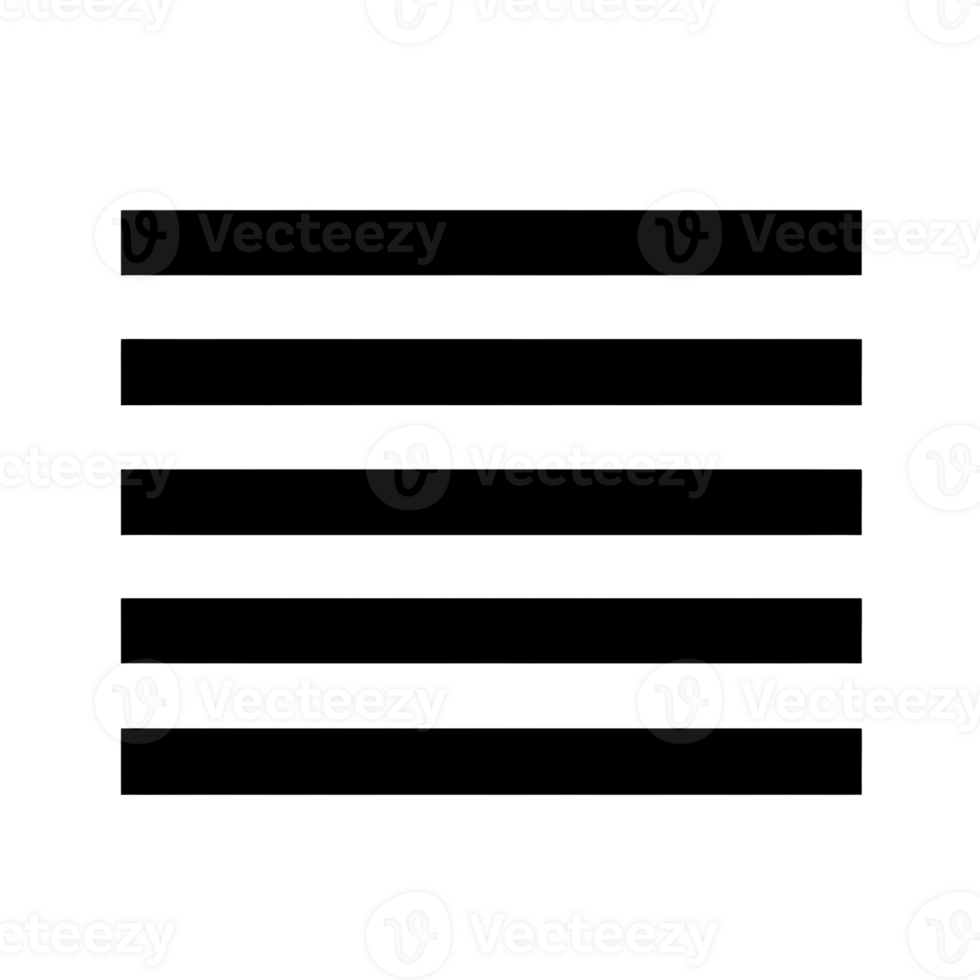 Horizontal Stripes Black Outline Icon on Transparent Background png