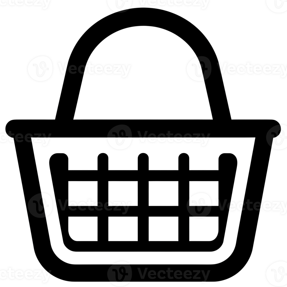 Shopping Carrier Black Outline Icon on Transparent Background png