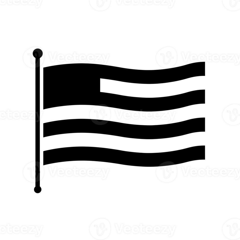 Flag Black Outline Icon on Transparent Background png