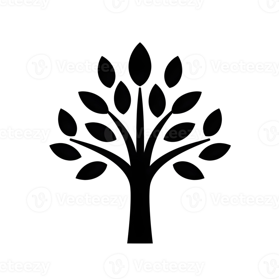 Tree Black Outline Icon on Transparent Background png