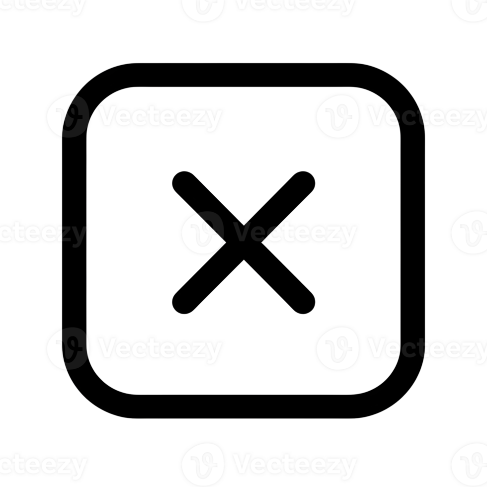 Close Button Black Outline Icon on Transparent Background png