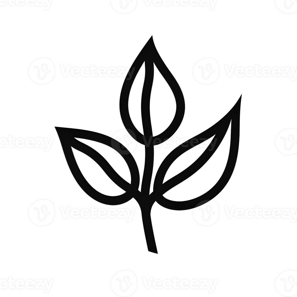 Sprouting Branch Black Outline Icon on Transparent Background png