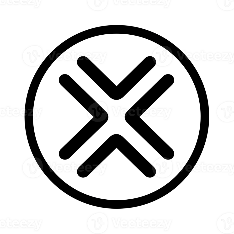 Cancel Button Black Outline Icon on Transparent Background png