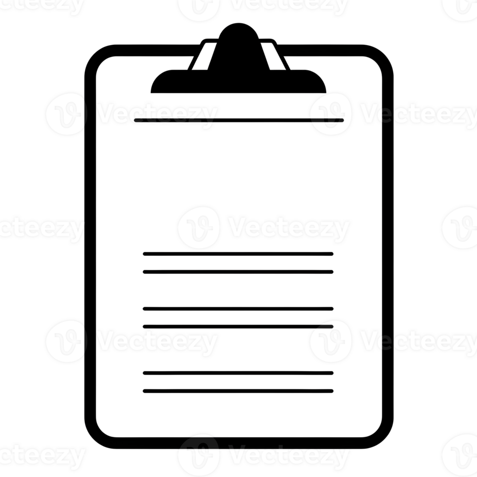 Clipboard Black Outline Icon on Transparent Background png