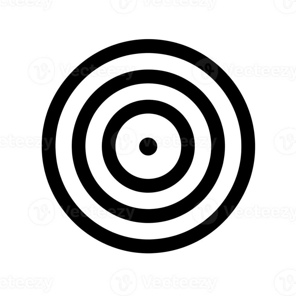 Target Black Outline Icon on Transparent Background png