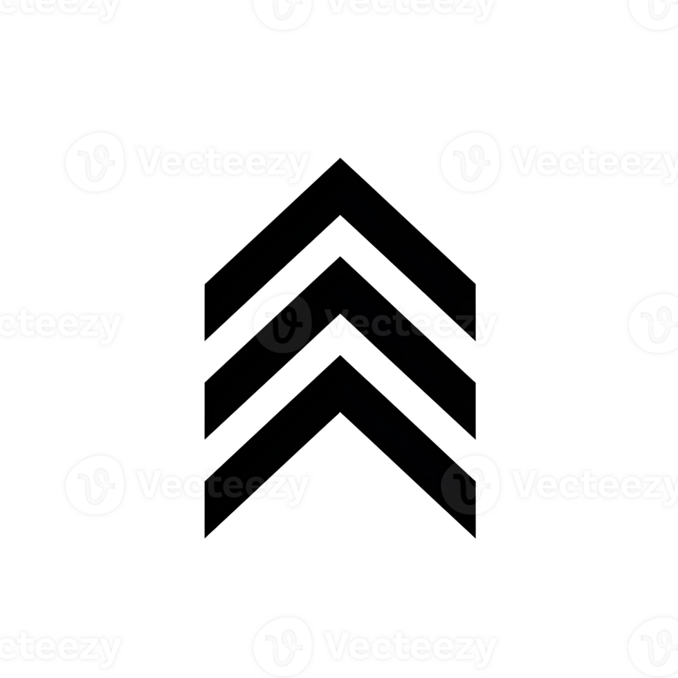 Upward Chevron Black Outline Icon on Transparent Background png
