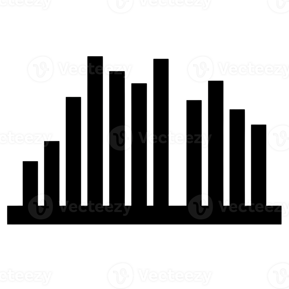 Bar Graph Black Outline Icon on Transparent Background png