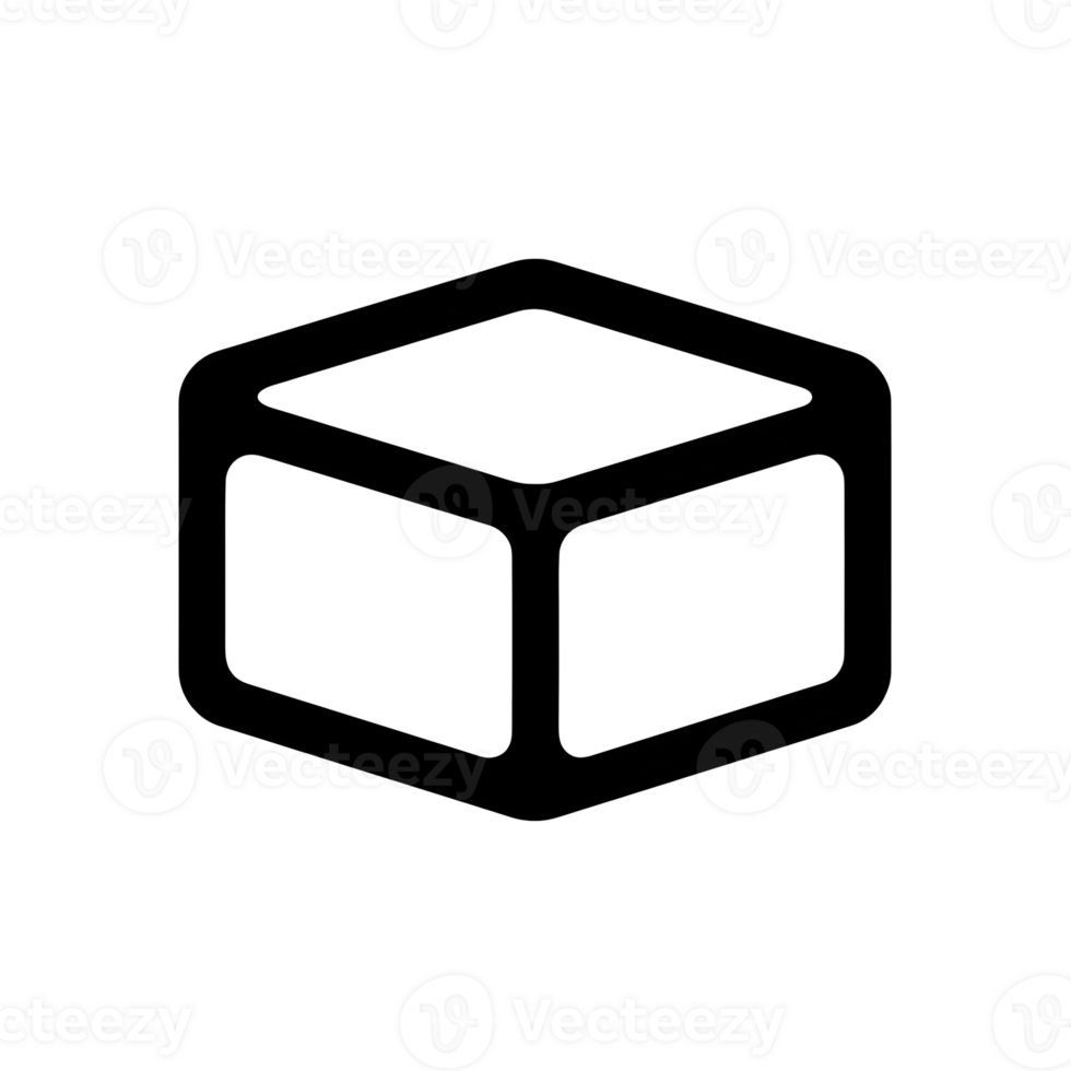 Cardboard Box Black Outline Icon on Transparent Background png