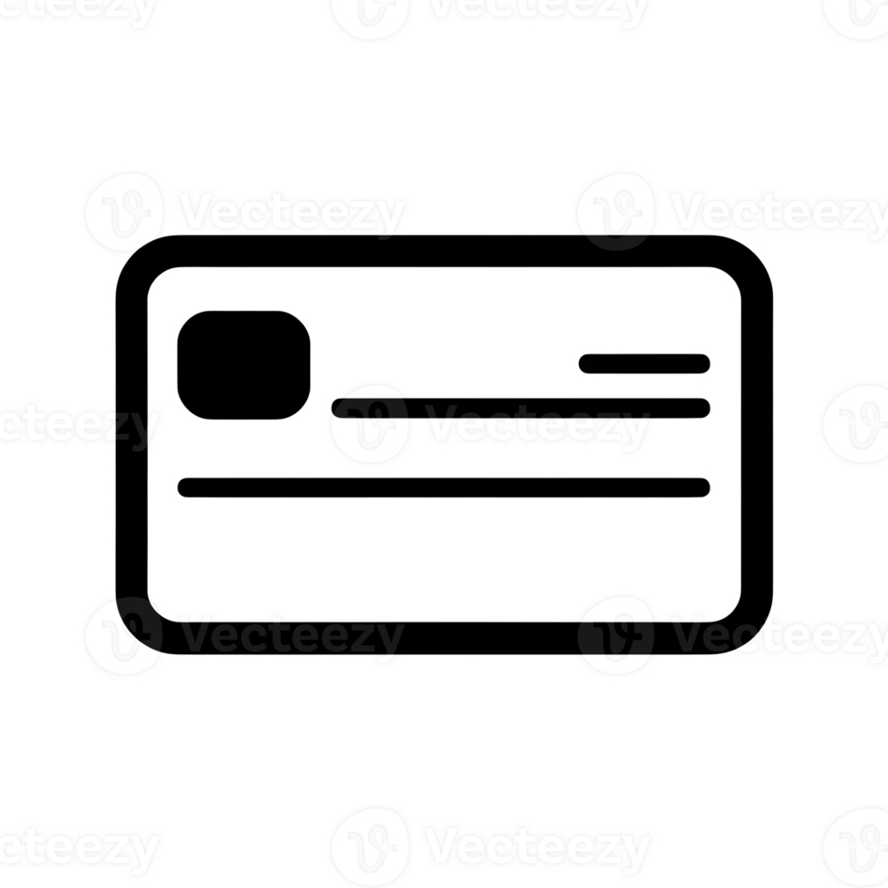 Business Card Black Outline Icon on Transparent Background png