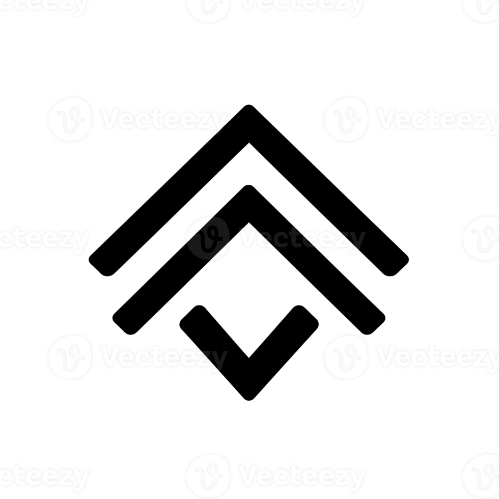 Double Chevron Up Black Outline Icon on Transparent Background png
