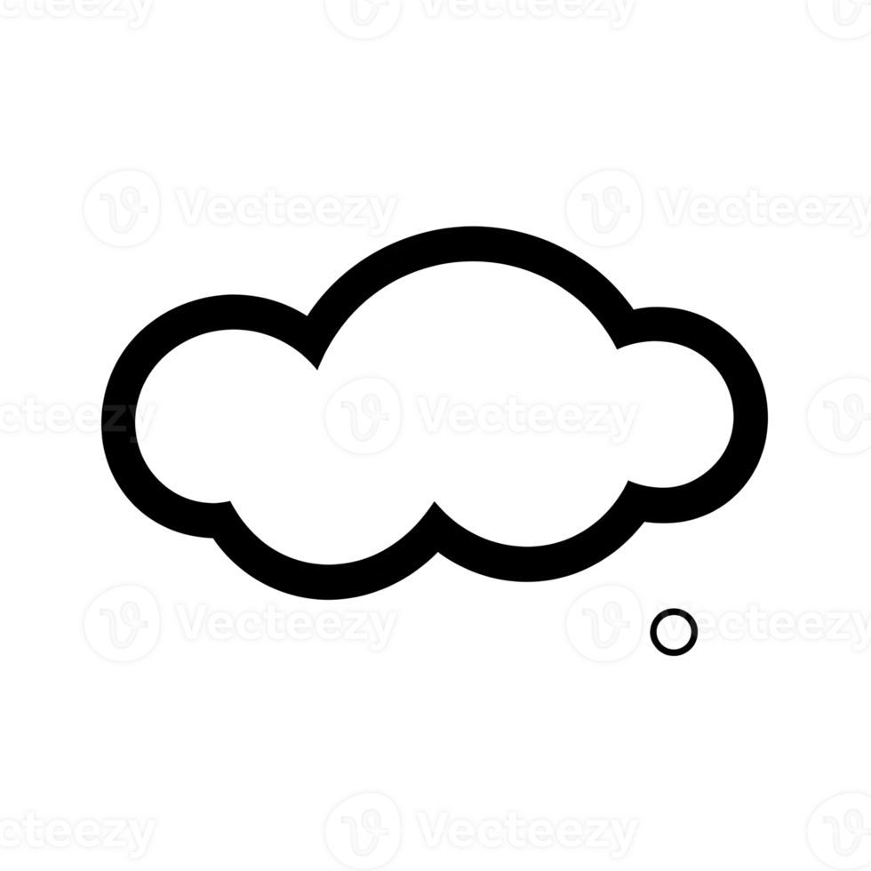 Cloud With Droplet Black Outline Icon on Transparent Background png
