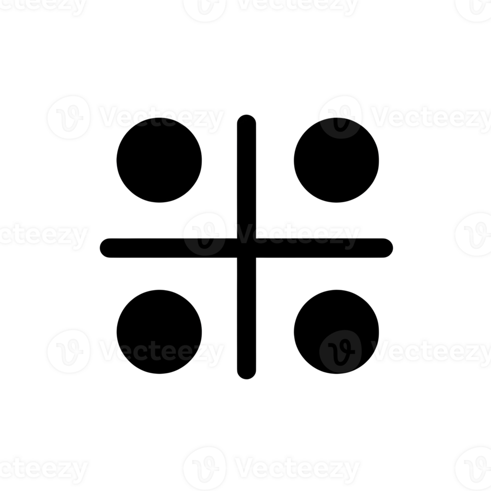 Dotted Grid Black Outline Icon on Transparent Background png