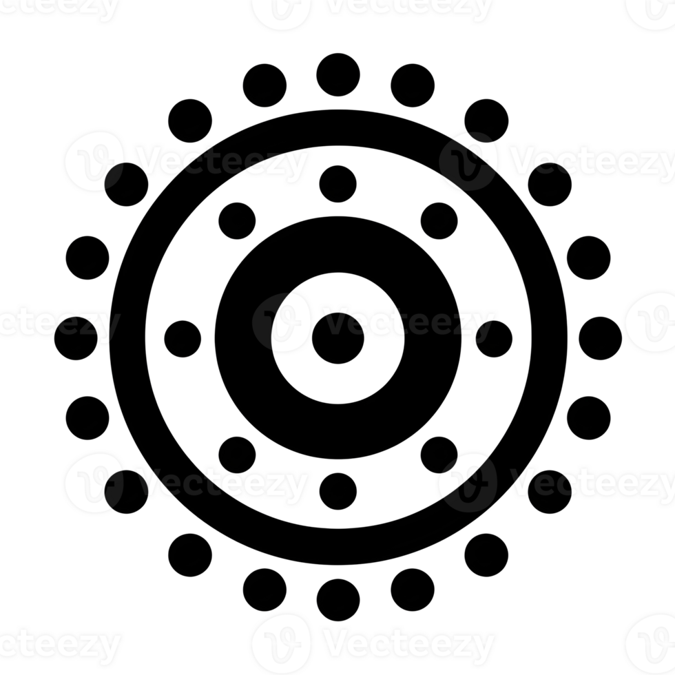 Circular Target Black Outline Icon on Transparent Background png