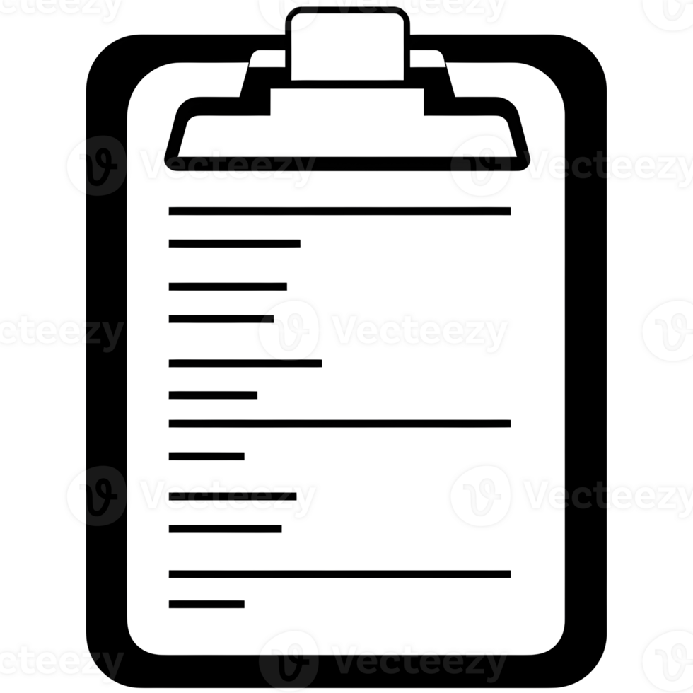 Clipboard With List Black Outline Icon on Transparent Background png