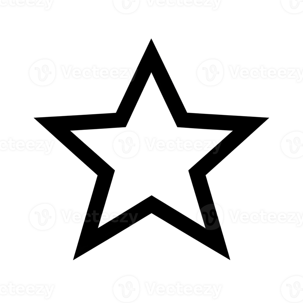 Hollow Star Black Outline Icon on Transparent Background png