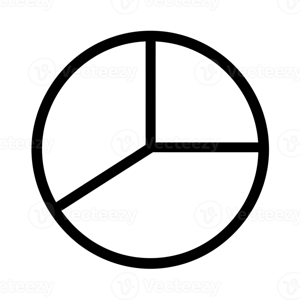 Pie Chart Black Outline Icon on Transparent Background png