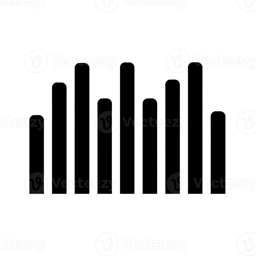 Bar Chart Graph Black Outline Icon on Transparent Background png