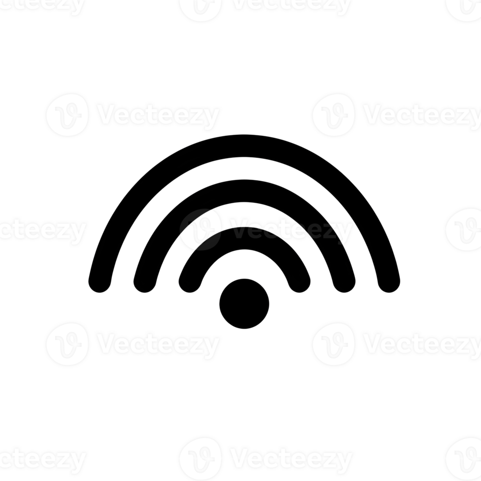 Wireless Signal Black Outline Icon on Transparent Background png