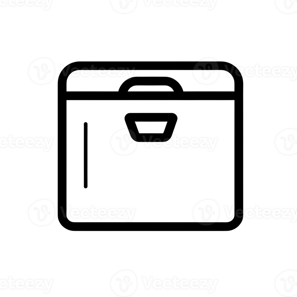 Briefcase Black Outline Icon on Transparent Background png