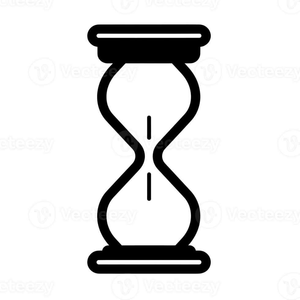 Hourglass Black Outline Icon on Transparent Background png