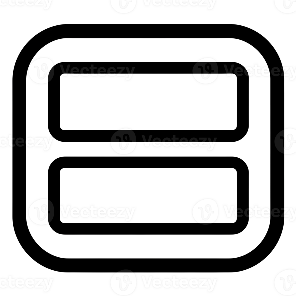 Equal Sign Key Black Outline Icon on Transparent Background png