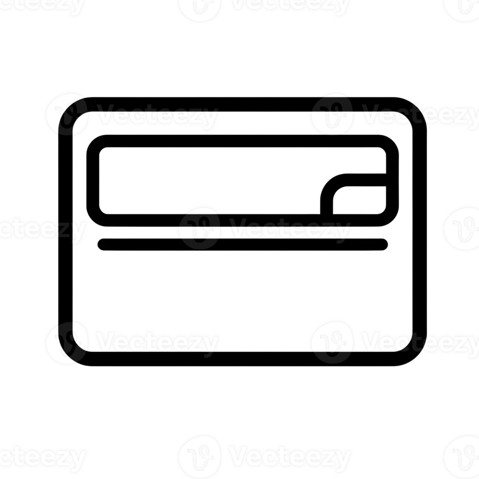 Card Black Outline Icon on Transparent Background png
